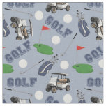 Gone Golfing on Light Gray-Blue Fabric