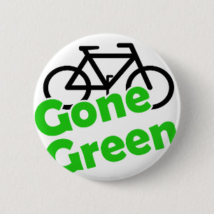 gone green bicycle pinback button