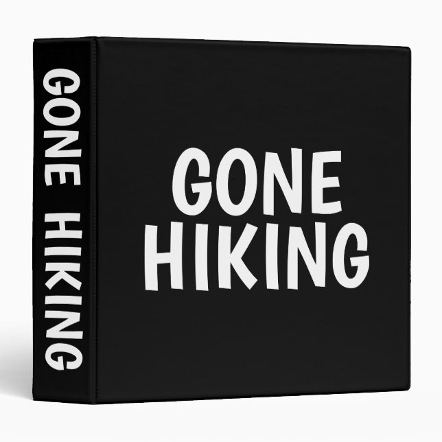 Gone Hiking 3 Ring Binder (Front/Spine)