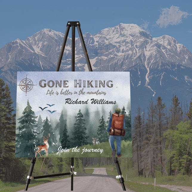 Gone Hiking Life is Better Mountains Hiker Deer  Foam Board (Creator Uploaded)