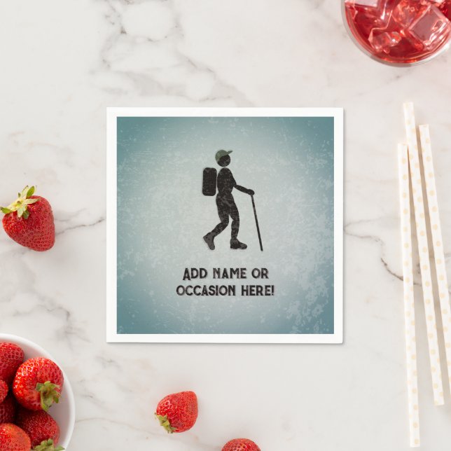 Gone Hiking - Rambler on an adventure - your text Napkins (Insitu)