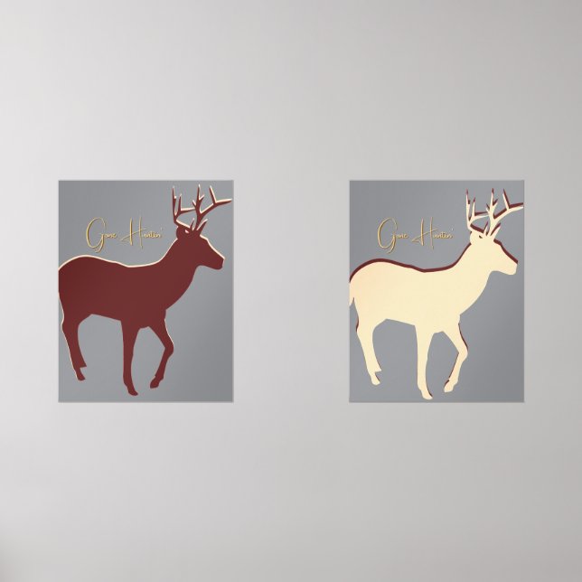 Gone Huntin' Deer Wildlife  Wall Art Sets (Front)
