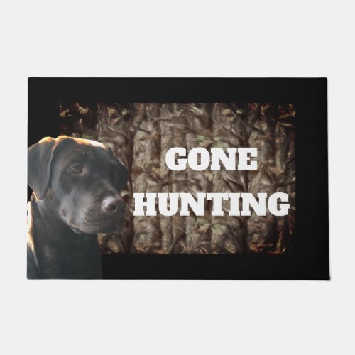 Gone Hunting of Chocolate Lab Dog Welcome Mat