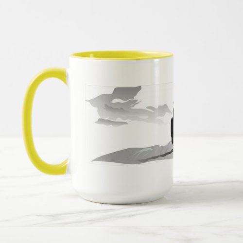 Gone Knots Kitesurfing _ Large Coffee Mug Yellow