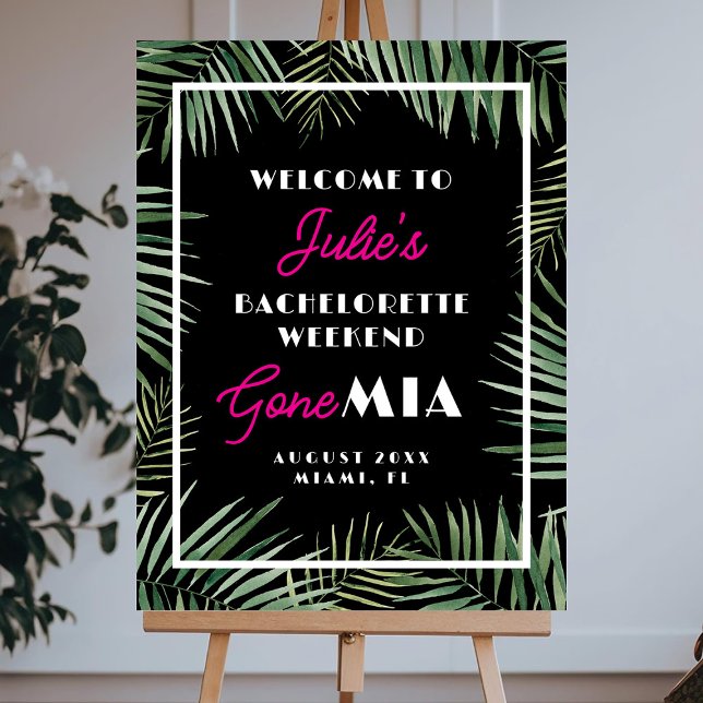 Gone MIA Miami Bachelorette Party Sign (Creator Uploaded)