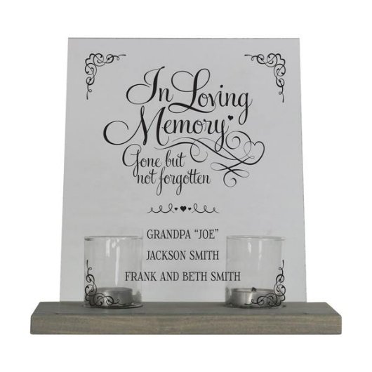 Gone Not Forgotten Acrylic Memorial Candle Holder (Front)