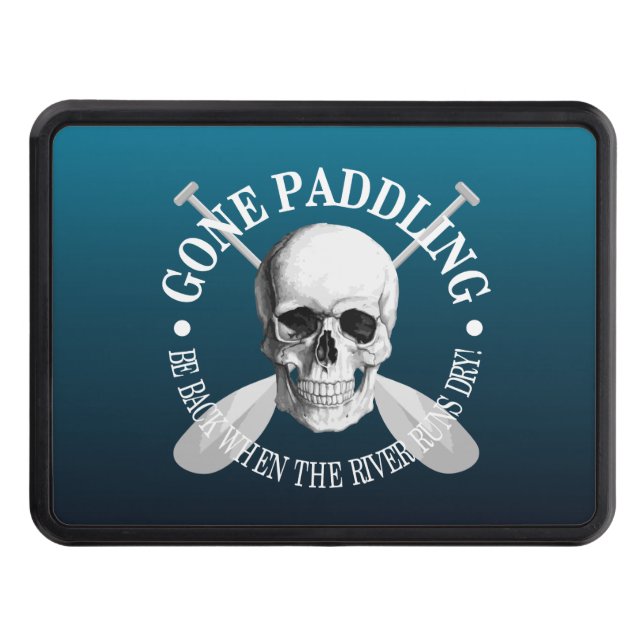 Gone Paddling (Skull) Trailer Hitch Cover (Front)