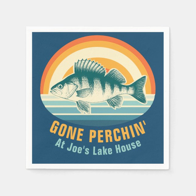 Gone Perching at the Lake House Birthday Sticker Napkins (Front)
