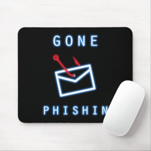 Gone Phishin _ Red and Blue Mouse Pad