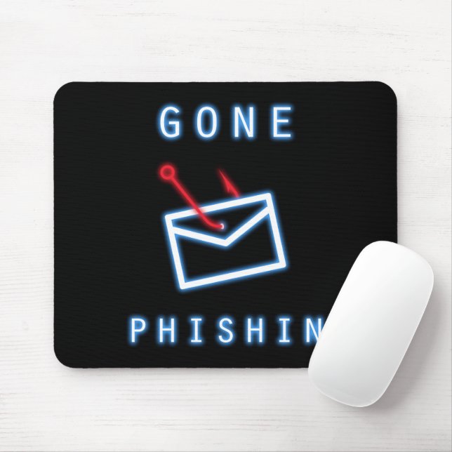 Gone Phishin' - Red and Blue Mouse Pad (With Mouse)