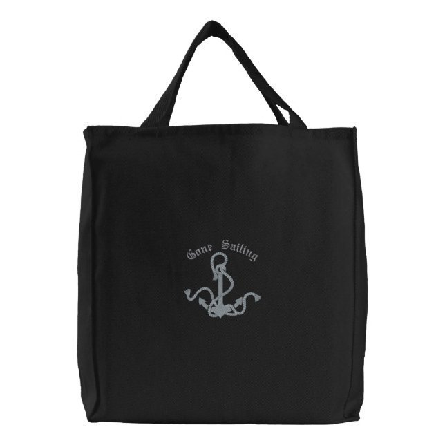 Gone Sailing Ships Anchor Embroidered Bag (Front)