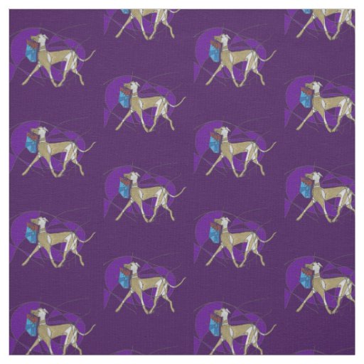 Gone Shopping, Art Deco Italian Greyhound Fabric
