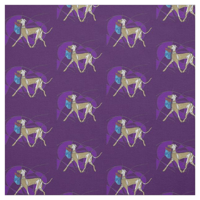 Gone Shopping, Art Deco Italian Greyhound Fabric (Swatch)