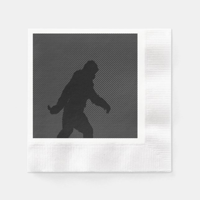 Gone Squatchin Bigfoot Carbon Fiber Print Napkins (Front)