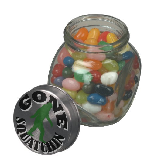 Gone squatchin bigfoot glass candy jar (Opened)