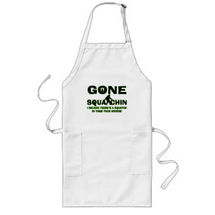 Gone Squatchin Bigfoot In Woods Long Apron