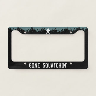 Gone Squatchin' Bigfoot Silhouette Sasquatch License Plate Frame