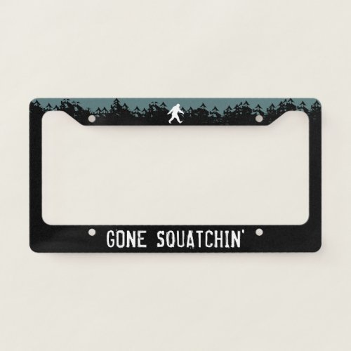 Gone Squatchin Bigfoot Silhouette Sasquatch License Plate Frame