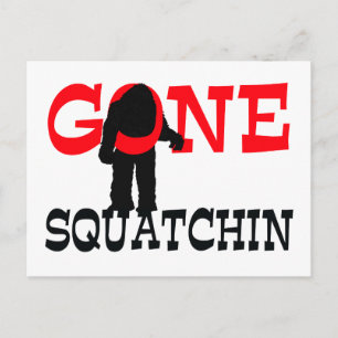 Gone Squatchin Bigfoot Trapped Postcard