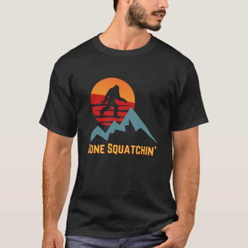 Gone Squatchin Bigfoot Vintage Color T_Shirt