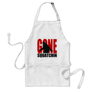 Gone Squatchin - Black and Red Adult Apron
