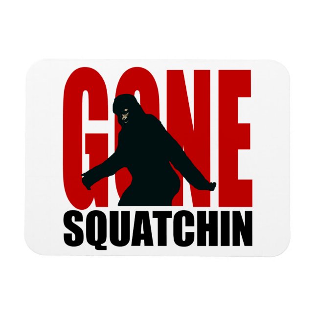 Gone Squatchin - Black and Red Magnet (Horizontal)
