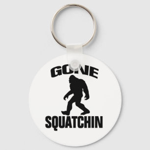 Gone Squatchin - Black and white Keychain