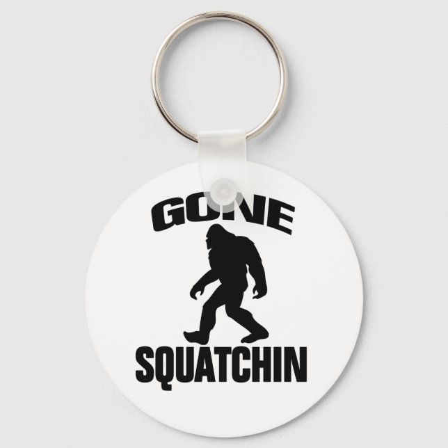 Gone Squatchin - Black and white Keychain (Front)