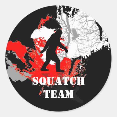 Gone Squatchin black bigfoot Classic Round Sticker