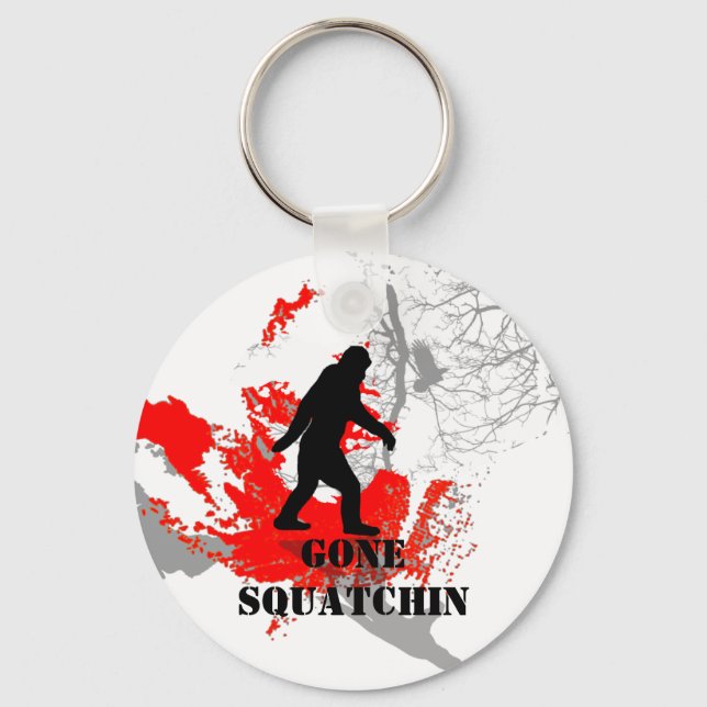 Gone Squatchin, black bigfoot Keychain (Front)