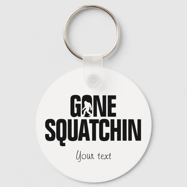 Gone Squatchin - Black / White Silhouette Keychain (Front)