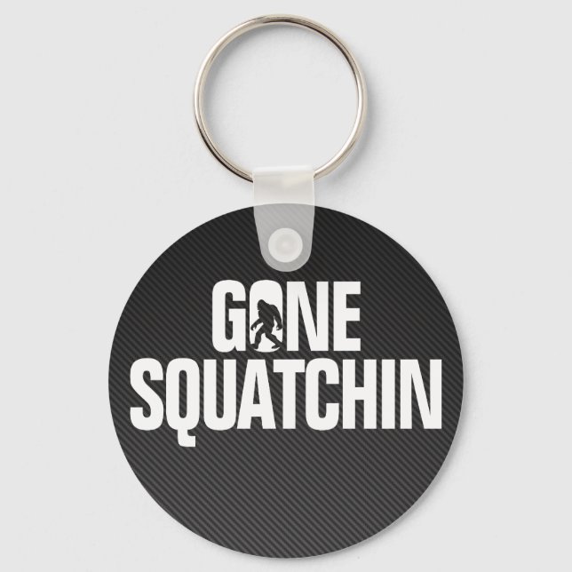 Gone Squatchin - Black / White Silhouette Keychain (Front)