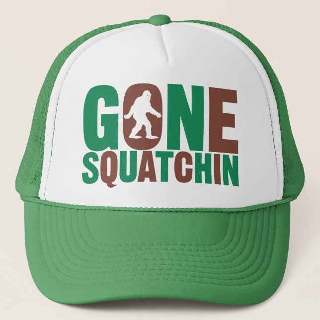 Gone Squatchin Camo Letters Hat (Front)