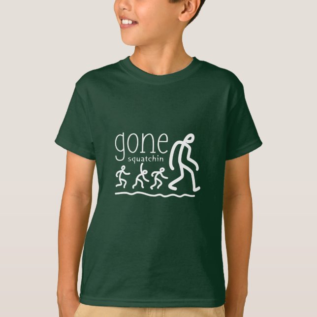 Gone Squatchin Cartoon T-Shirt (Front)