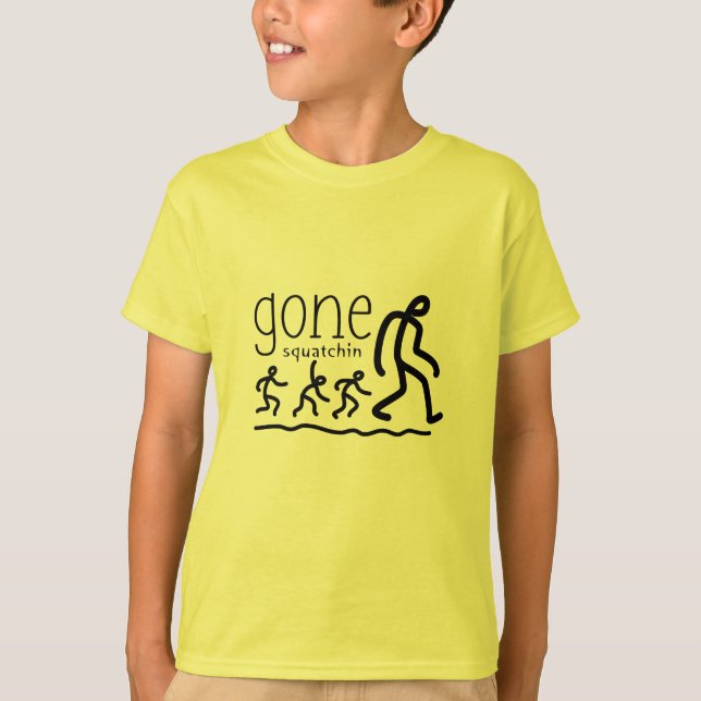 Gone Squatchin Cartoon T-Shirt (Front)