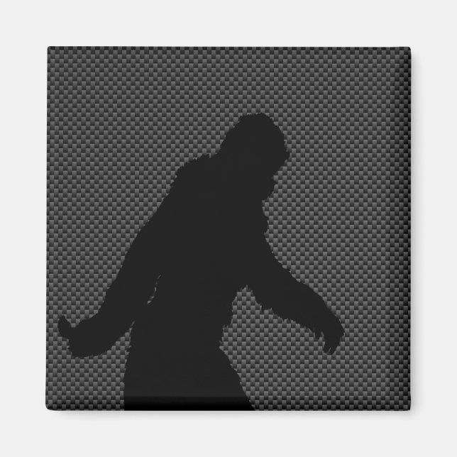 Gone Squatchin Charcoal Carbon Fiber Print Magnet (Front)