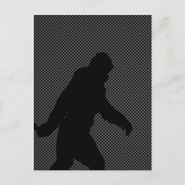 Gone Squatchin Charcoal Carbon Fiber Print Postcard (Front)
