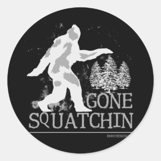 Gone Squatchin Classic Round Sticker