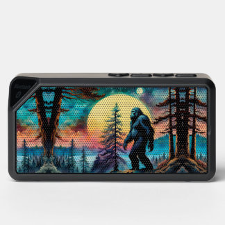 Gone Squatchin' Colorful Sasquatch Landscape Bluetooth Speaker