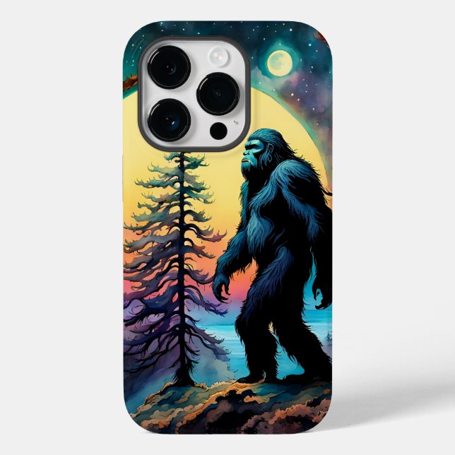 Gone Squatchin' Colorful Sasquatch Landscape Case-Mate iPhone Case (Back)