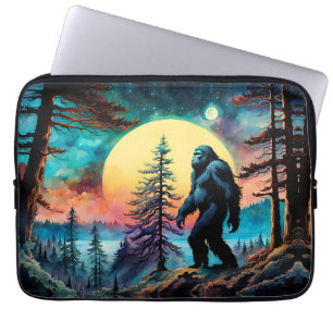 Gone Squatchin' Colorful Sasquatch Landscape Laptop Sleeve