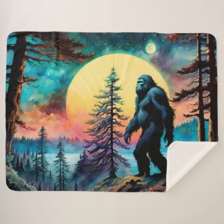 Gone Squatchin' Colorful Sasquatch Landscape