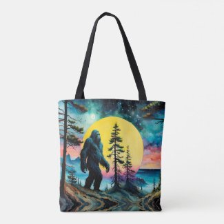 Gone Squatchin' Colorful Sasquatch Landscape