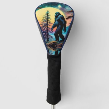 Gone Squatchin' Colorful Sasquatch Moon Golf Head Cover by minx267 at Zazzle