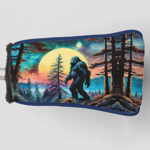 Gone Squatchin' Colorful Sasquatch Moon Golf Head Cover