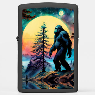 Gone Squatchin' Colorful Sasquatch Moon Zippo Lighter