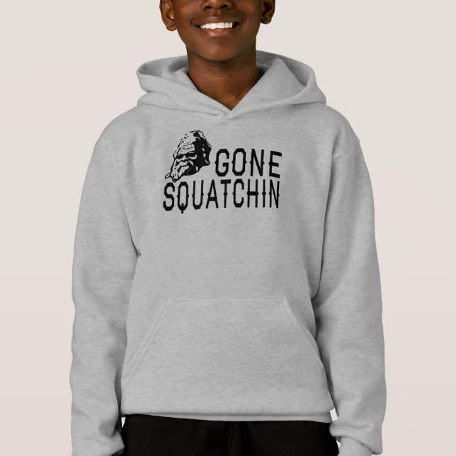 Gone Squatchin - Cool Sunglass Version B&W Hoodie (Front)