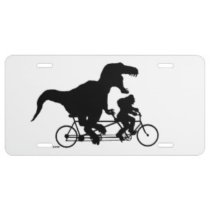 Gone Squatchin cycling with T-rex License Plate