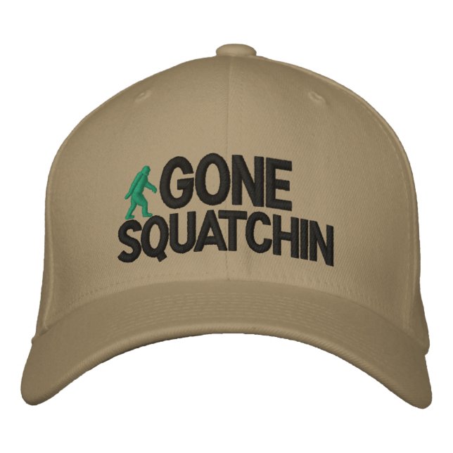 Gone Squatchin Deluxe version Embroidered Baseball Hat (Front)