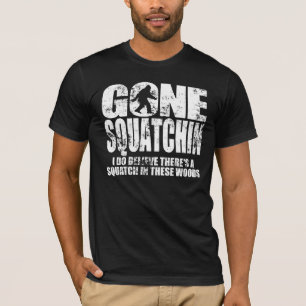 Gone Squatchin Distressed Design T-shirt
